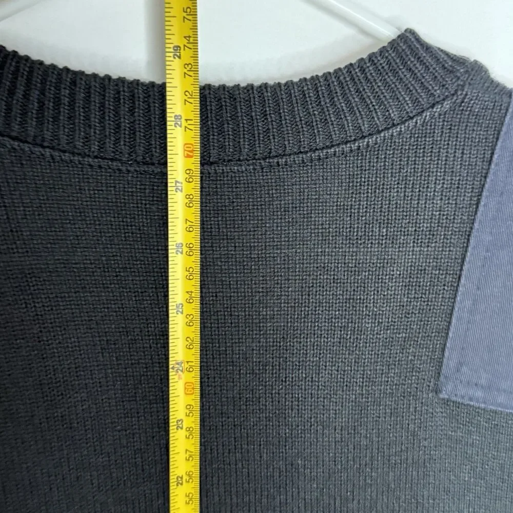 Sweater Vest Uniform Black With Blue Knit Size L VF Imagewear
